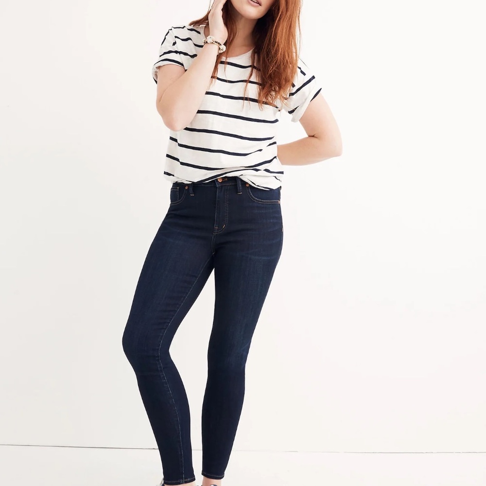 Madewell Skinny Jeans Larkspur Dark Wash 9" Mid-Rise Skinny Size 25